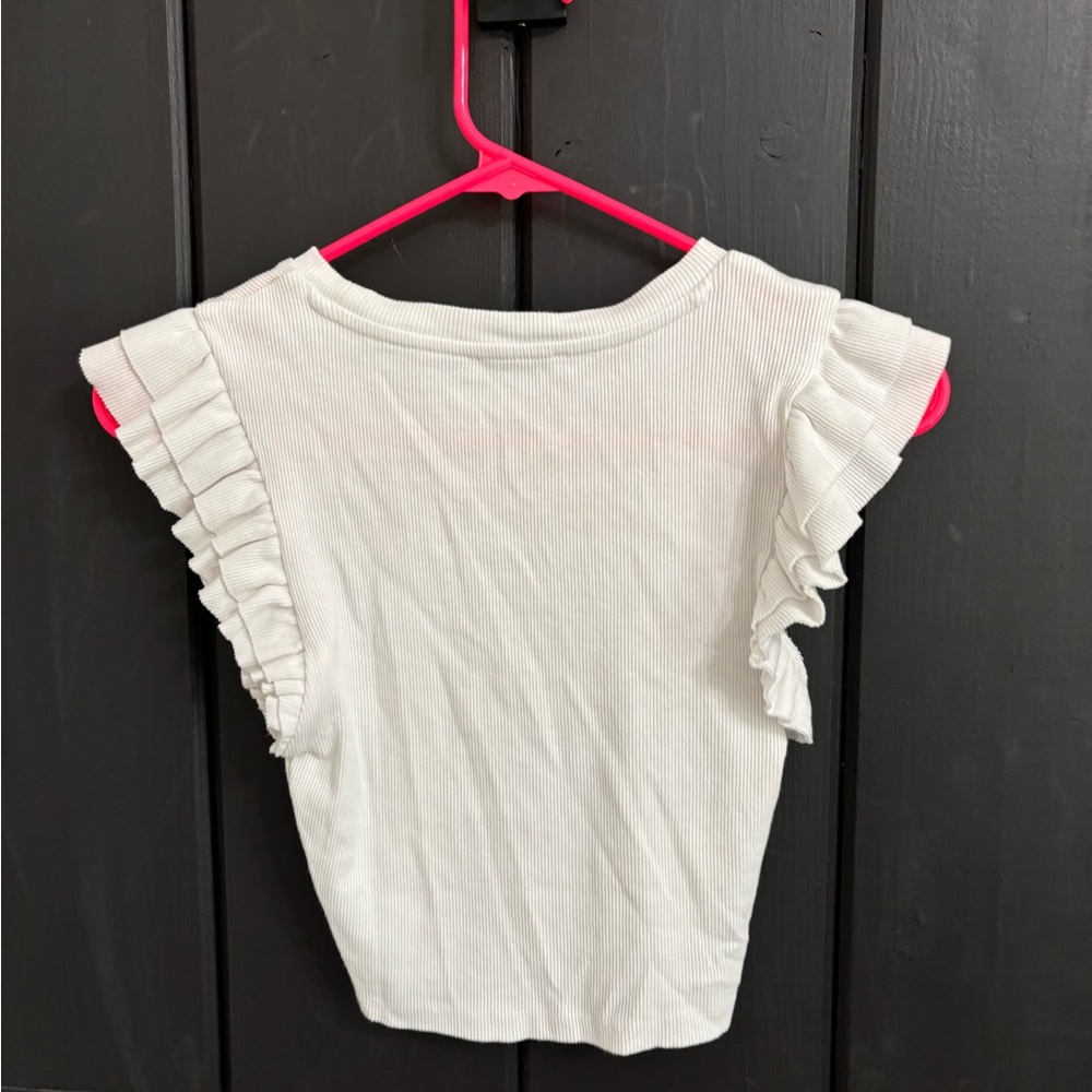 Zara ruffle sleeve cropped top Size S